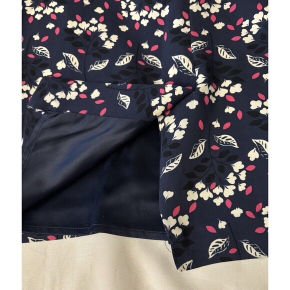 BODEN Delia Sheath Dress Women 6 Petite Navy Floral Bell 1/2 Sleeve Knee Career - Picture 8 of 14